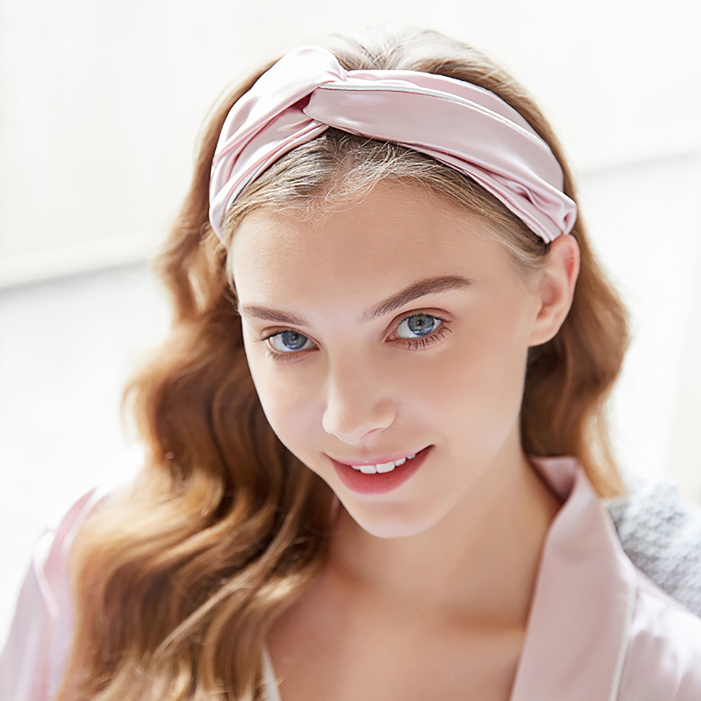 fadai 002 Satin Headband Elastic Silky Headbands Adjustable Satin Turban Head Wraps for Women Washing Face
