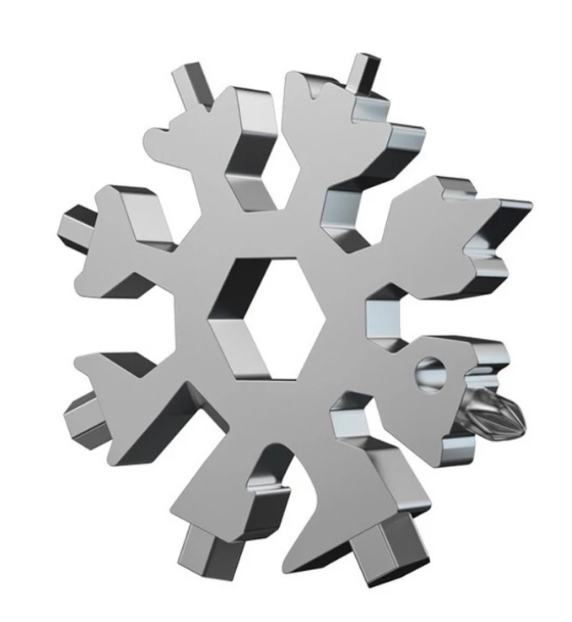 18 In 1 Snowflake Snow Wrench Tool Spanner Hex Wrench Multifunction Camping Outdoor Survive Tools Bottle Opener Screwdriver
