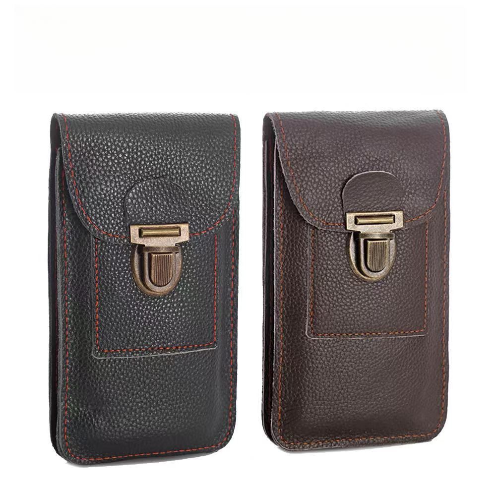 New waist bag, men's lockable phone bag, single/double-layer ultra-thin waterproof belt-worn waist bag, multi-functional hanging bag