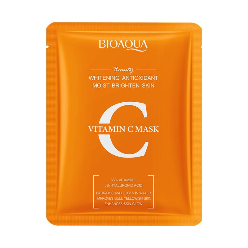 BIOAQUA beauty products for women Vitamin C Antioxidant Whitening & Brightening Mask Moisturizing Face Mask Beauty ProductORANGE-VITAMIN C