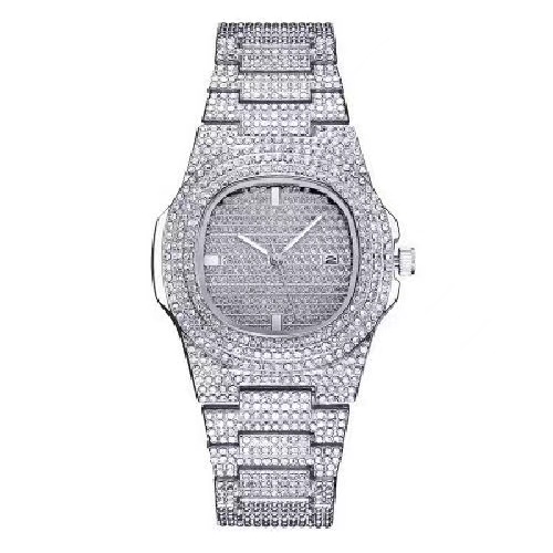 Whether cross-border hot style fashion simple all over the sky star diamond quartz watch full drill steel belt calendar watch. Lady
