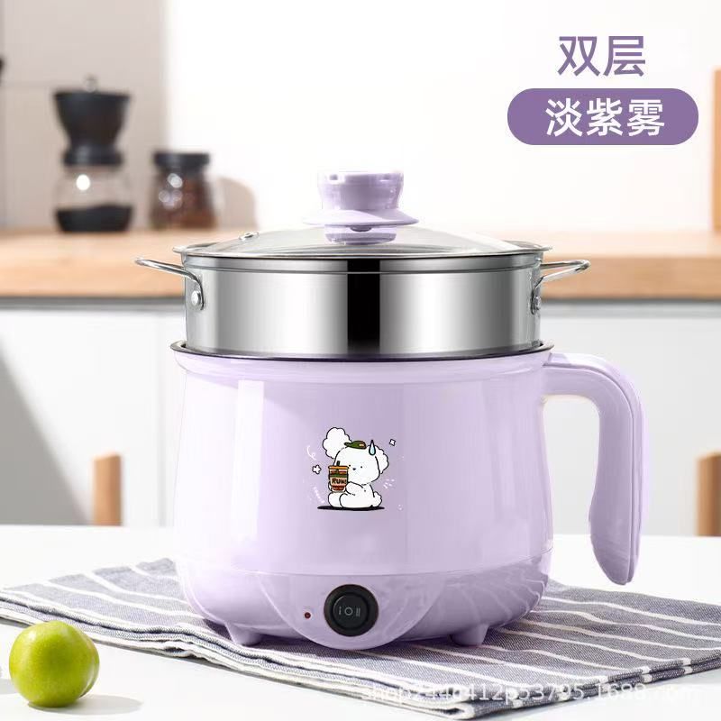 Hot-selling portable multi-functional electric cooking pot, electric hot pot, mini instant noodle pot, with a thickened non-stick inner pot.