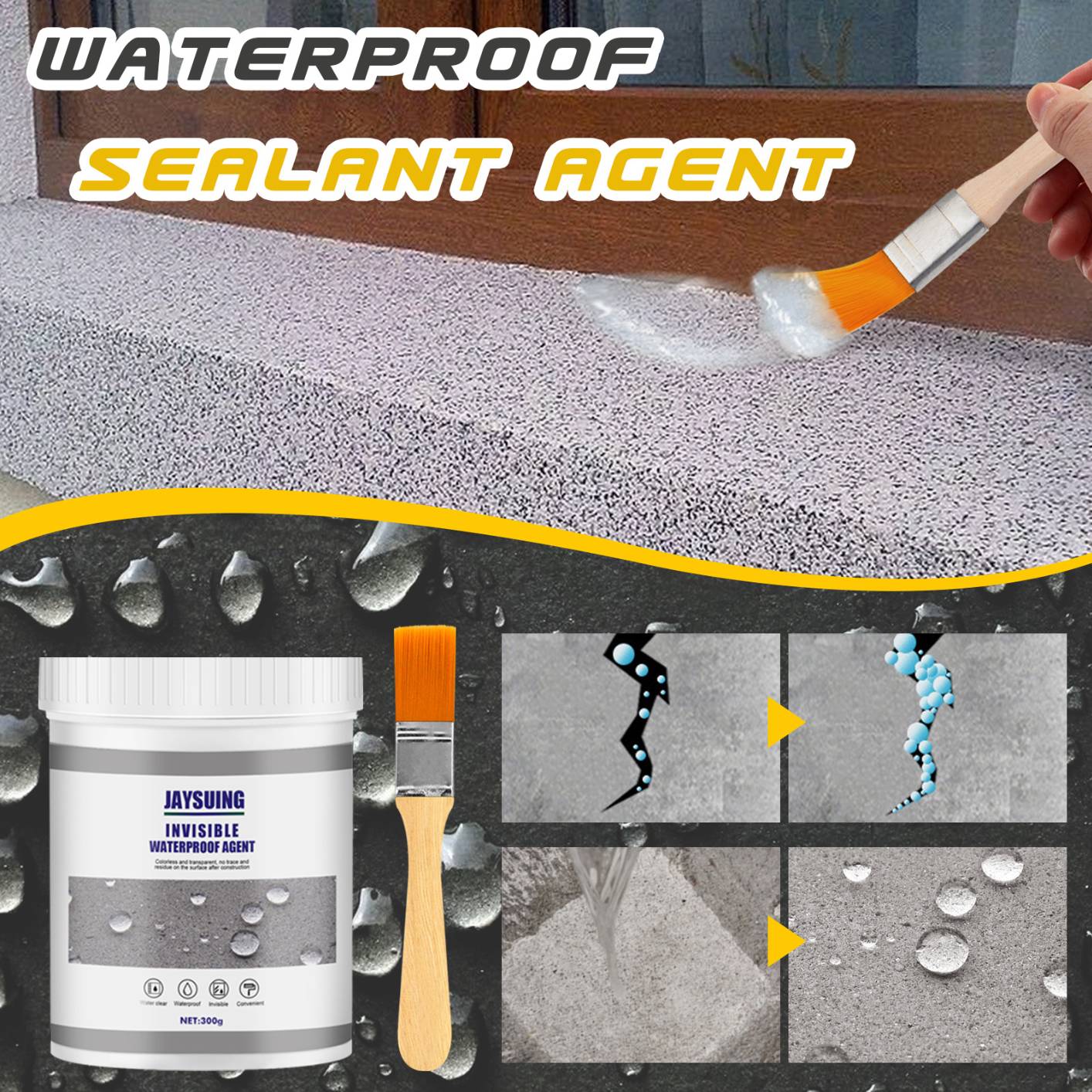 Jaysuing Waterproof Sealant Agent Transparent Glue Toilet Anti-Leak Nano Glue Roof Repair Broken Agent Sealant Leak-trapping Repair Tools