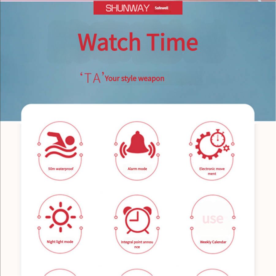 New stock panda cartoon children's electronic watch student party waterproof night light multifunctional alarm clock electronic watch