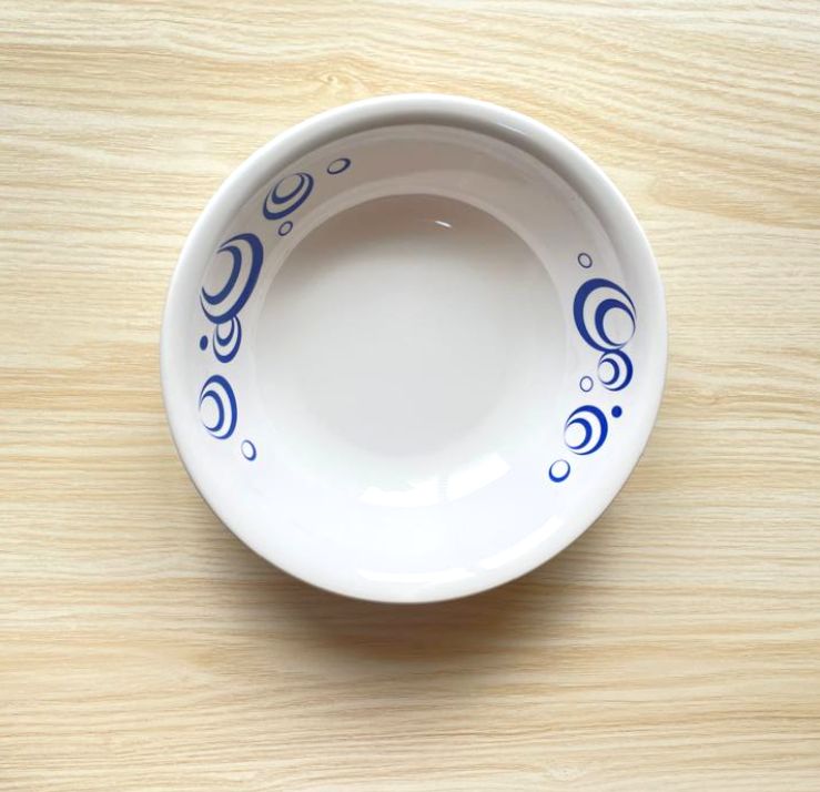 GR 26cm high-quality melamine kitchen tableware blue ovals floral decal design soup bowl
