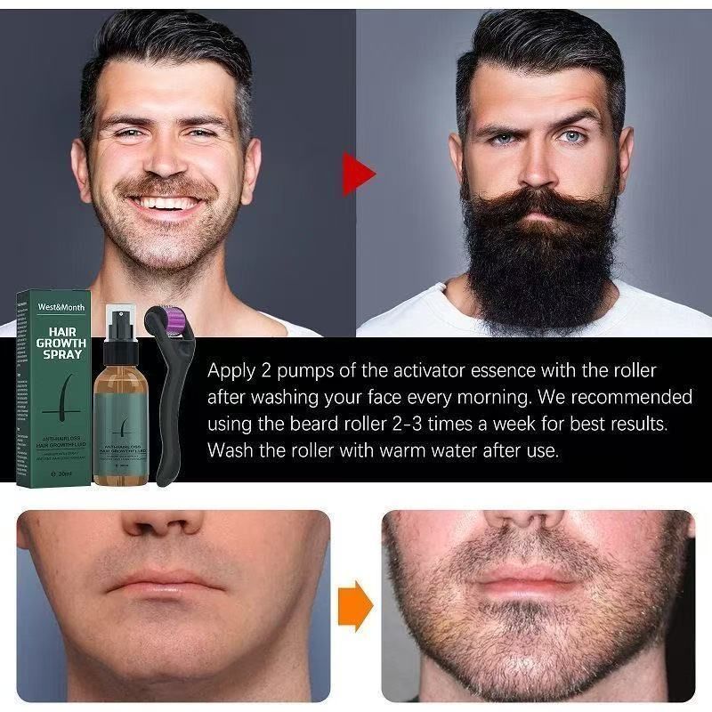 West Month moustache spray set moisturizing spray moustache care promoting growth thick liquid