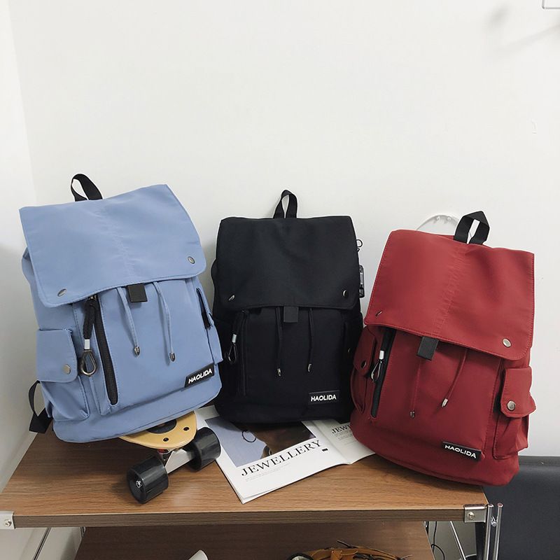 Fashionable cool man backpack large capacity ins fashion simple student schoolbag fashionable brand computer backpack female 5291