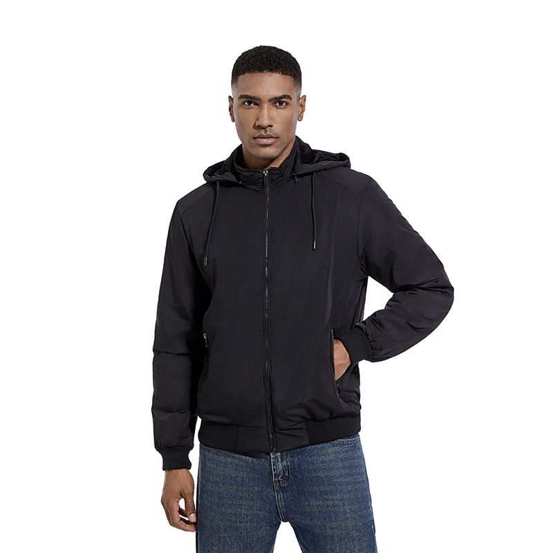 2025 Spring & Autumn New Men's Detachable Hooded Jacket - Light Cotton Casual Sports Coat, Business Trendy Cross-Border Export Men's Wear