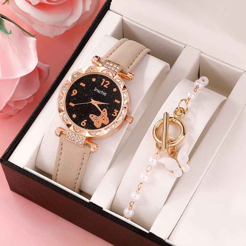 SW1382 women's watch set butterfly starry sky design fashion girls watch  bracelet set