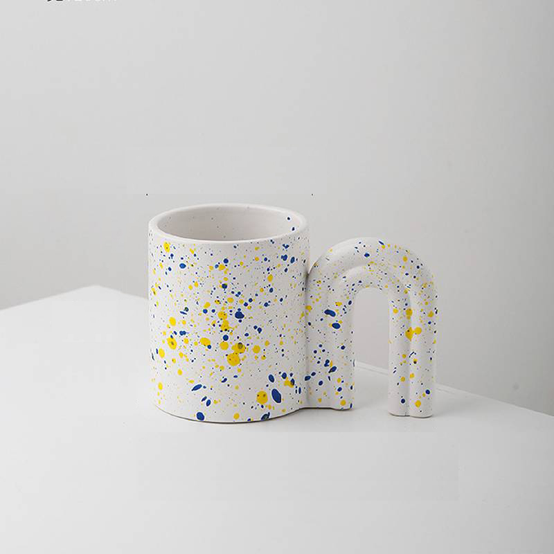 GYBL4583 Creative Arch Handgrip Splash-ink Ceramics Mugs Coffee Mug Milk Tea office Cups Drinkware the Best birthday Gift for Friends
