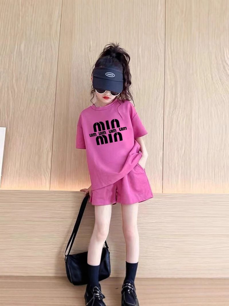 Girls suits 2025 new children's fashionable spring and summer clothes baby clothes girls leisure sports two-piece suits