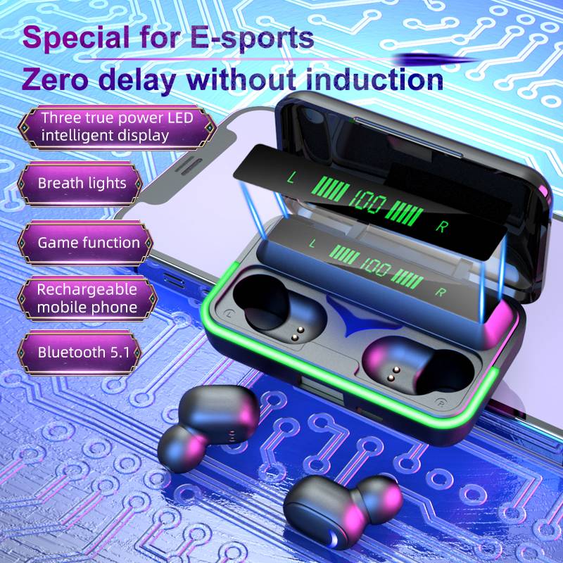 E10 True Wireless Earbuds in Ear Noise Cancelling Bluetooth Headphones with Microphone IPX7 Waterproof Wireless Earphones Stereo Sound, LED Display, 180H Playtime Touch Control Earbuds for Sport