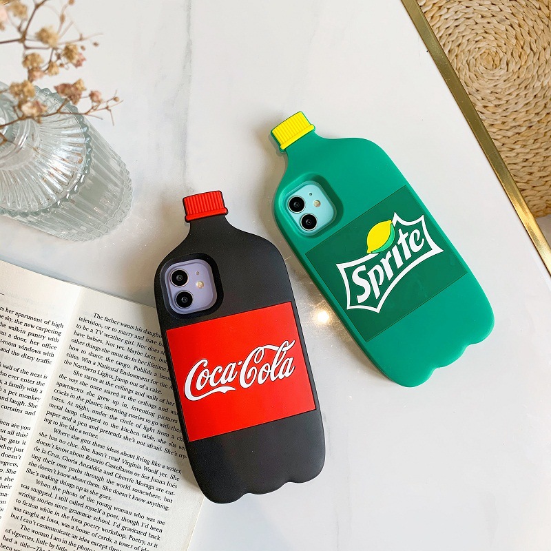 3D Soft Drinks Bottle Shape Phone Case for iPhone 12 Cute Sodas Design Soft Cover for iPhone 11/6/7/8/X/XR/XS/MAX