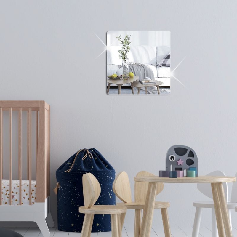 Unbreakable mirror 20*20cm,30*30cm Acrylic mirror wall stickers, self-adhesive full body mirrors, dressing mirror stickers CRRSHOP Wall stickable Soft mirror