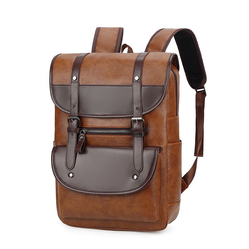 Men Retro British Style Backpack Trendy Street Style School Bag Fashion Versatile Travel Shoulder Backpack For Teen Boys Students
