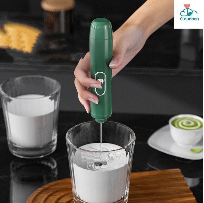 Cloudoon Milk Coffee Foam Maker Frother Hand Mixer Blenders Powered by two AA batteries (not included), Works more than 1000 times