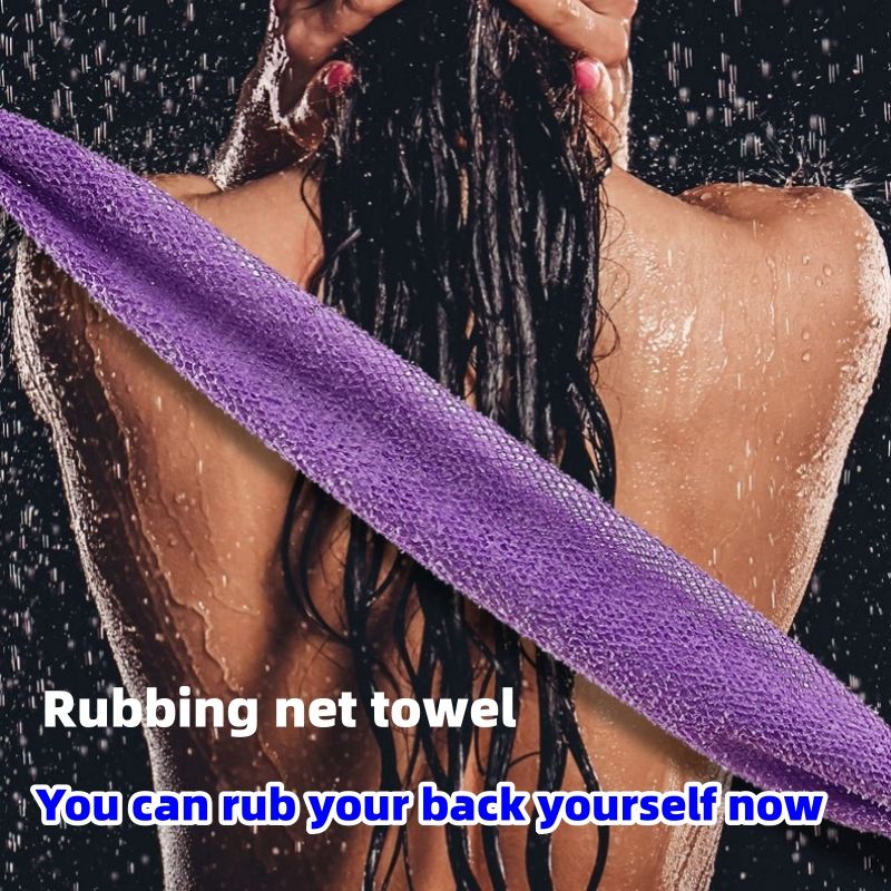 Body Cleansing Nylon bath towel, mesh bath, sauna towel, long strip bath, back rubbing strip, foaming, fast net, soft,CRRSHOP,unisex ,bath, 14*74cm length，Double layer, rub mud, clean up