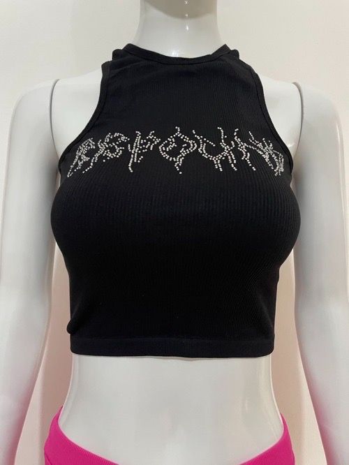 New solid color round neck sleeveless pullover hot diamond crop top casual slim crop top casual sexy little vest