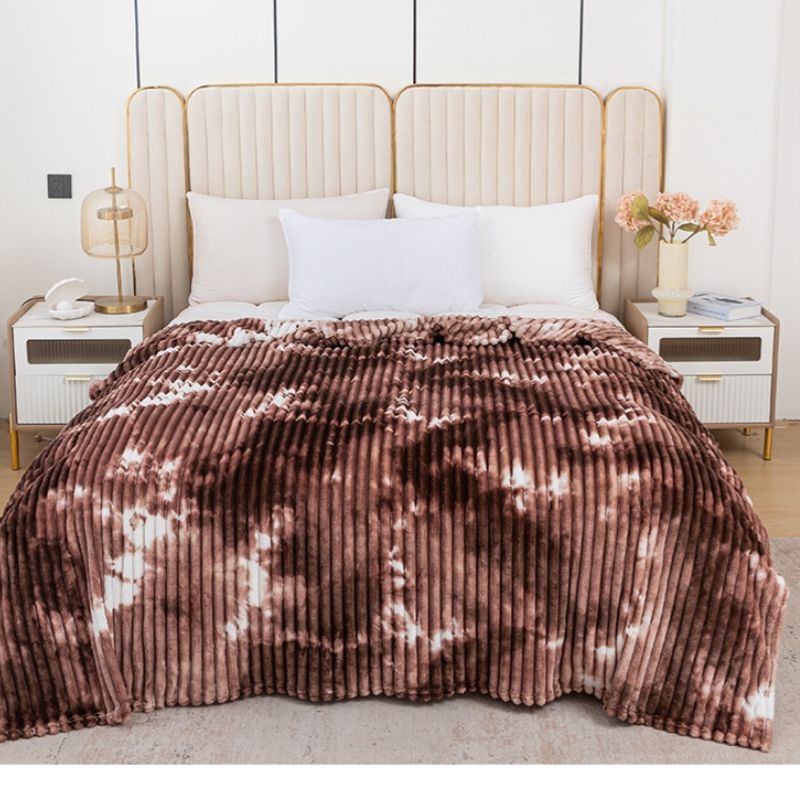 70cm*100cm ,100cm*150cm,150cm*200cm,180cm*200cm,200cm*230cm Colorful cloud tie dye wide stripe milk flannel blanket, sofa blanket, bed tail blanket, leg blanket cover CRRSHOP free shipping blanket