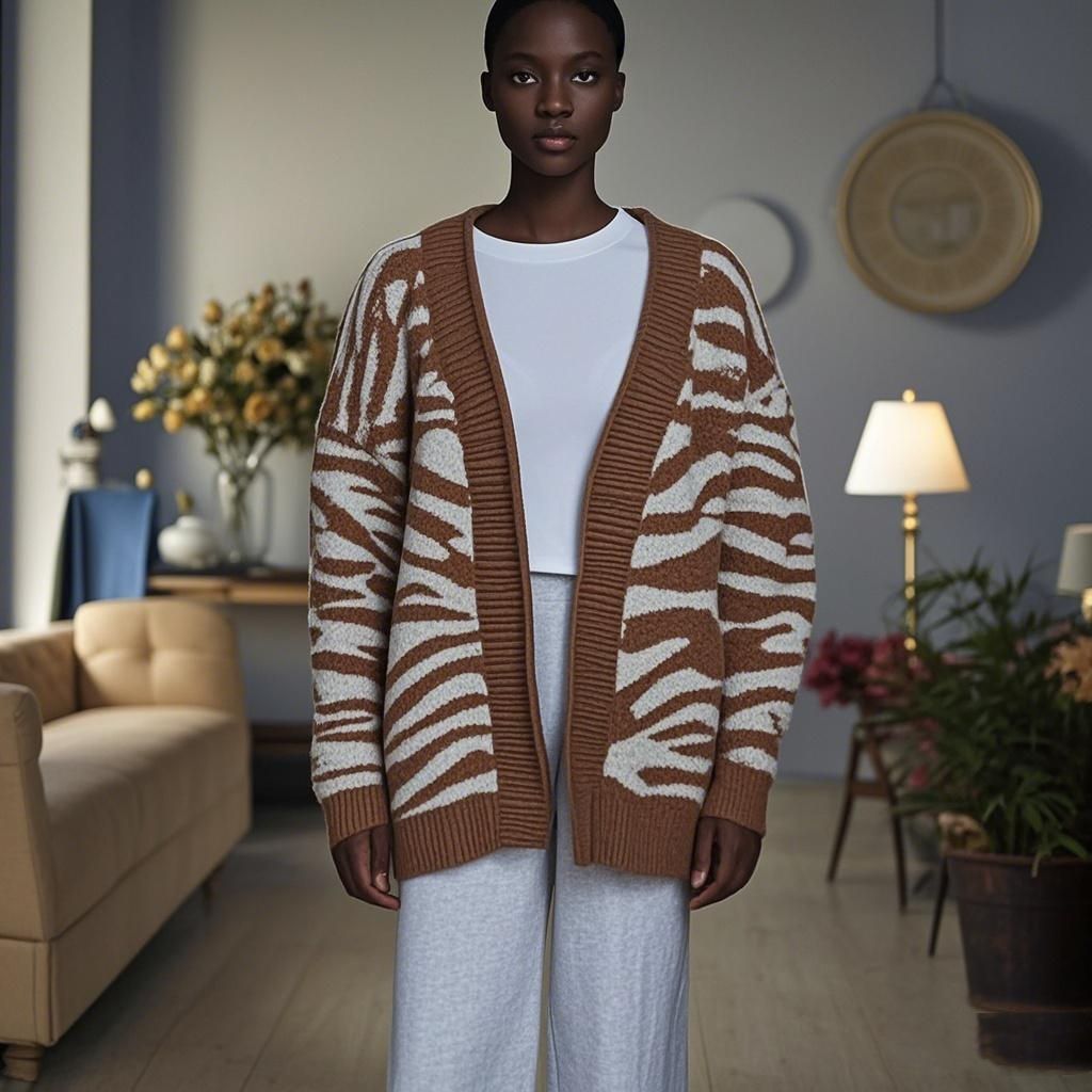 Wool knit Sweater Round Women's Sweater
