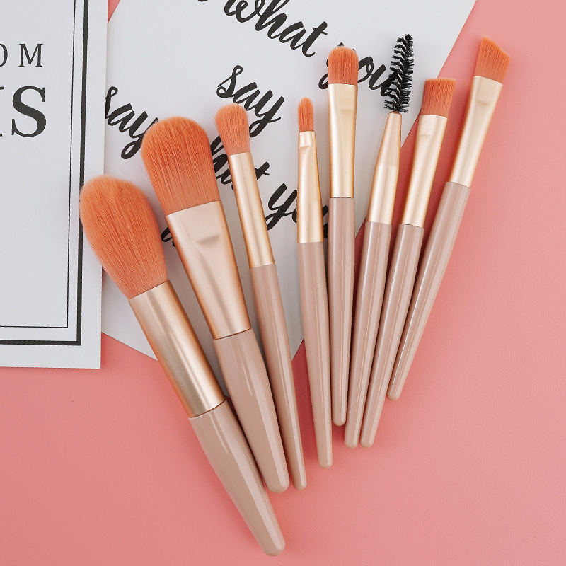 8 Mini Makeup Brushes Set Eye Shadow Brush Concealer Powder Brush Portable Soft Bristle Brush Set Beauty Tools