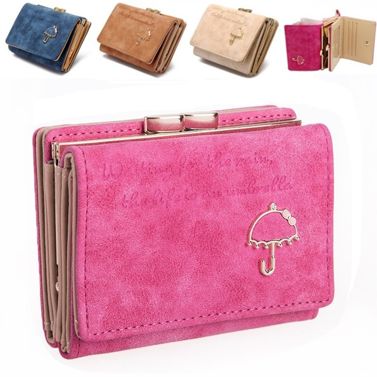 d69 Women's Leather Wallet Lady Trifold Purse Large Capacity Handbag Clutch Organizer With Card Slots