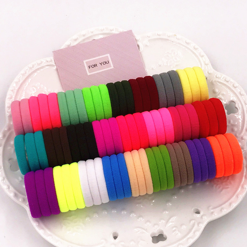 FHML-0080 Colorful Rubber Headband Hair Accessories For Women Bagged Seamless Towel Ring Hair Bands High Elastic Rope Scrunchies