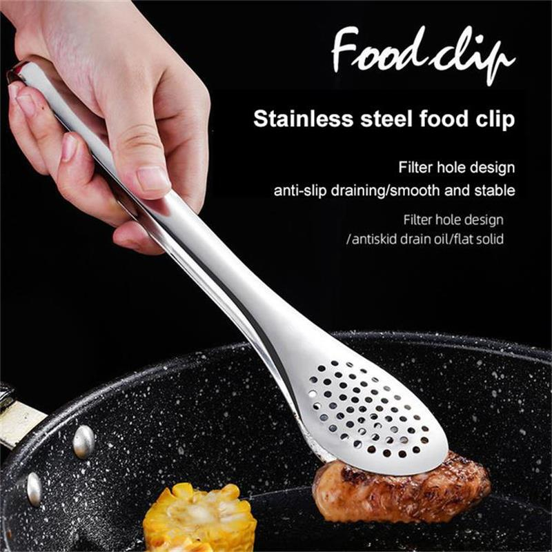 1PCS Kitchen utensils BBQ Food Clip kitchen Chief Tongs Stainless Steel Portable for Picnic Barbecue Cooking Articles