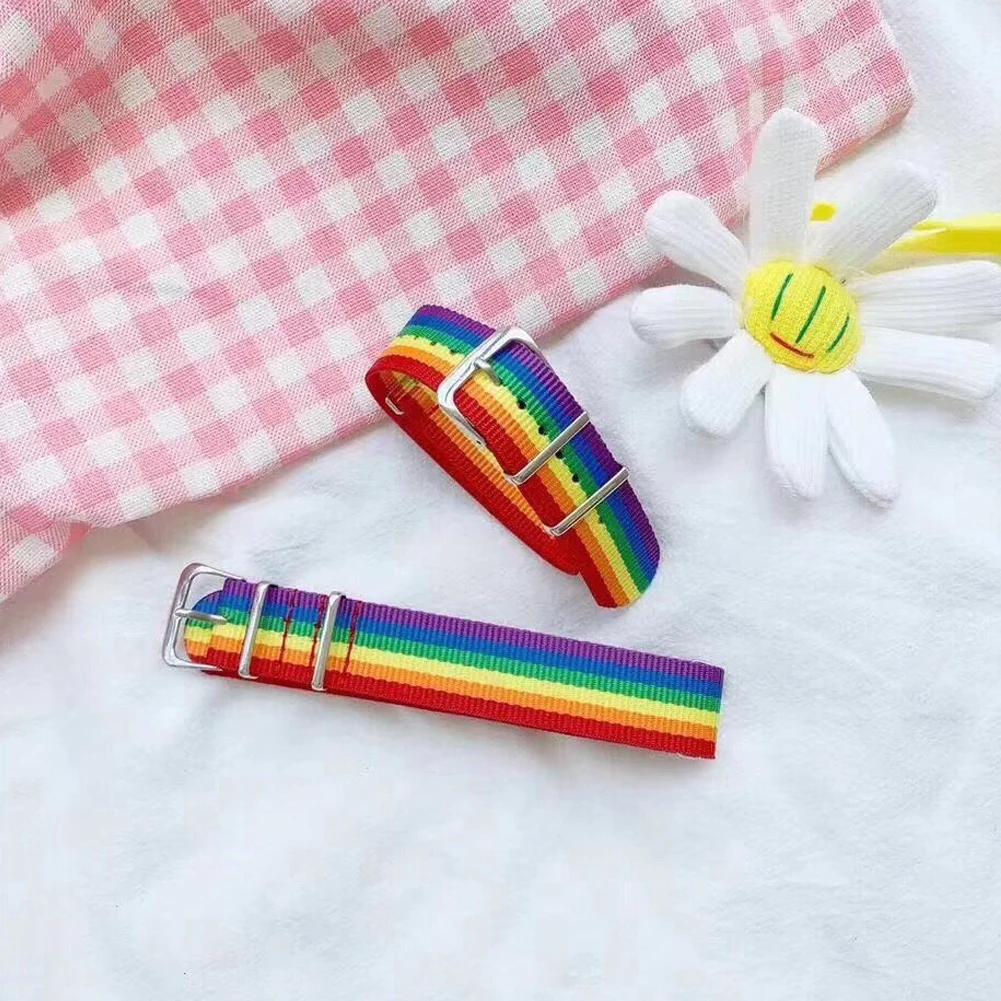 Nylon Rainbow Lesbians Gays Bisexuals Transgender Bracelets Women Girls Braided Men Couple Jewelry Rainbow