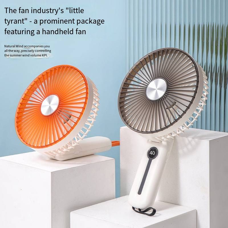 Summer Digital Display Handheld Fan, 6-inch Foldable Large Surface, 6 Speed Modes, Rechargeable Portable, Suitable for Students Outdoor Home Office, Long Battery Life