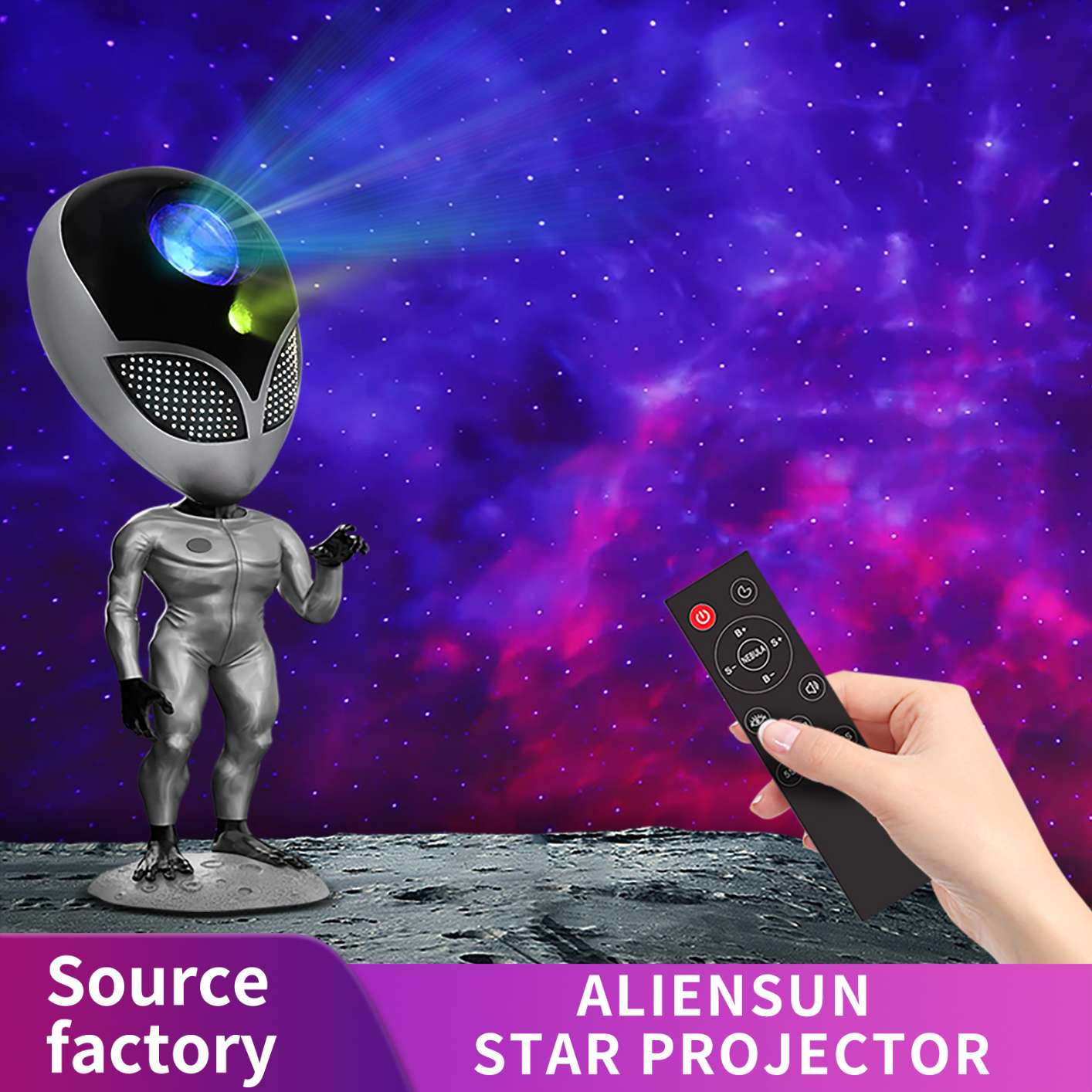 Alien star light dream aurora nebula bedroom projection light children's voice interactive smart atmosphere night light