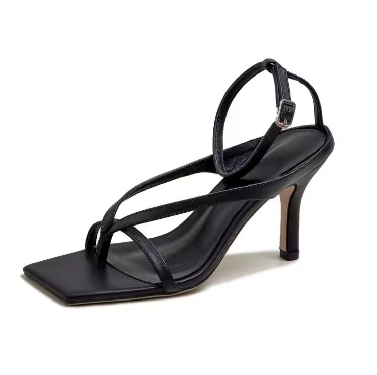 Bottega Veneta Stretch Tangerine Leather Ladies luxury Fashion Brand Square Head High Heels