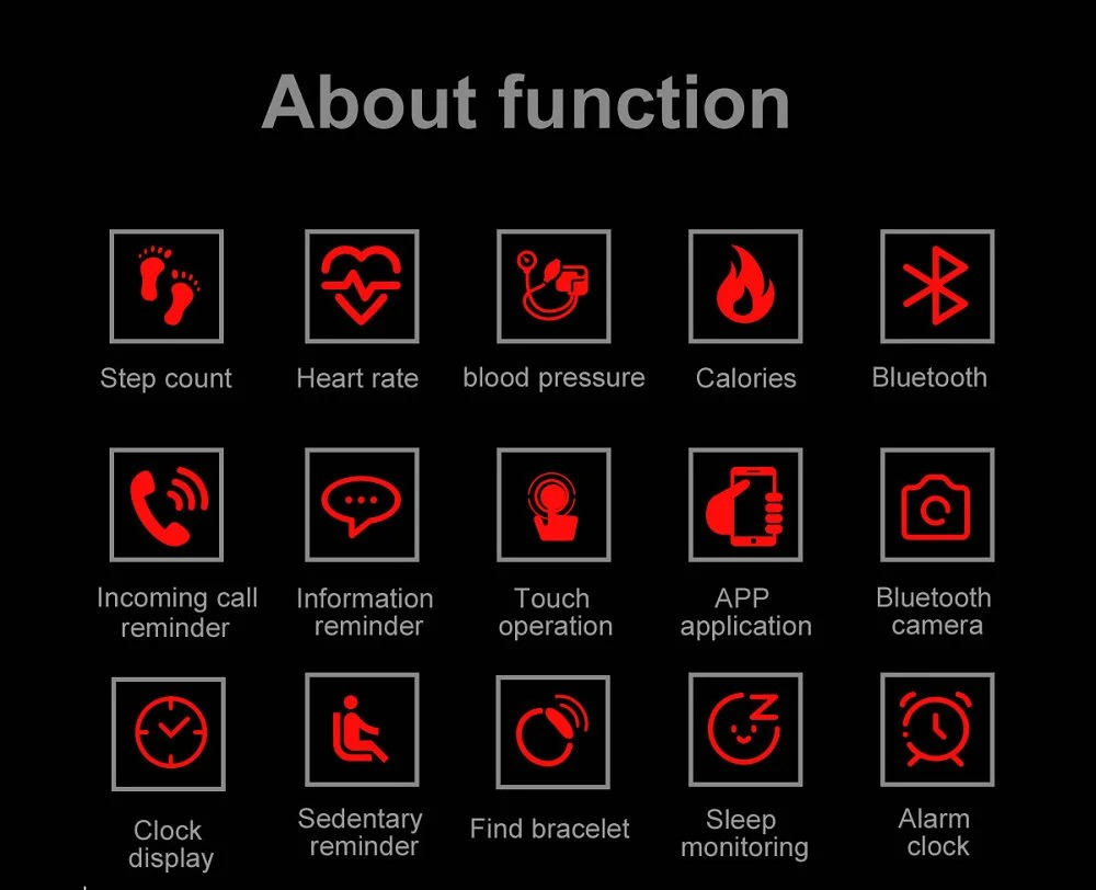 Smart Band Watch Color Screen Heart Rate Monitor Smart Bracelet Sports Fitness Tracker for IOS Android