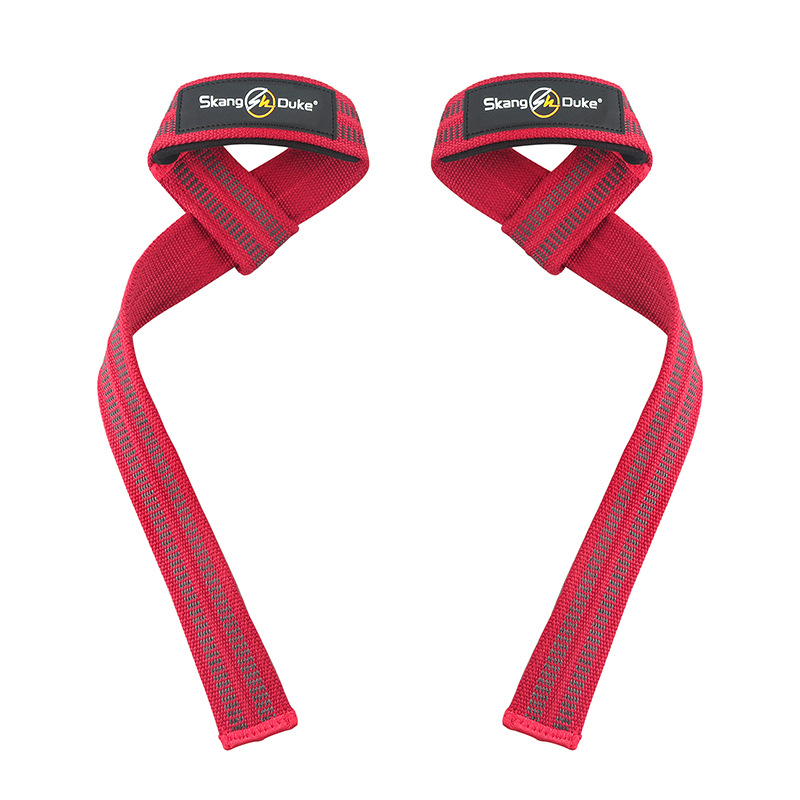 HS041 2Pcs Hard Pull Wrist Straps Grips Band Deadlift Pad Anti-Skip Silicone Weight Lifting Strength Training Power Cotton Wrap