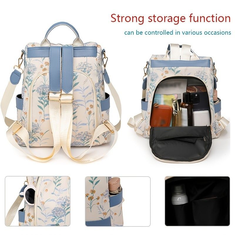 Anti-theft Women Backpack Fashion Korean Style Handbag Casual Outdoor Multifunctional Shoulder Crossbody Bag Travel Daypack for Ladies

