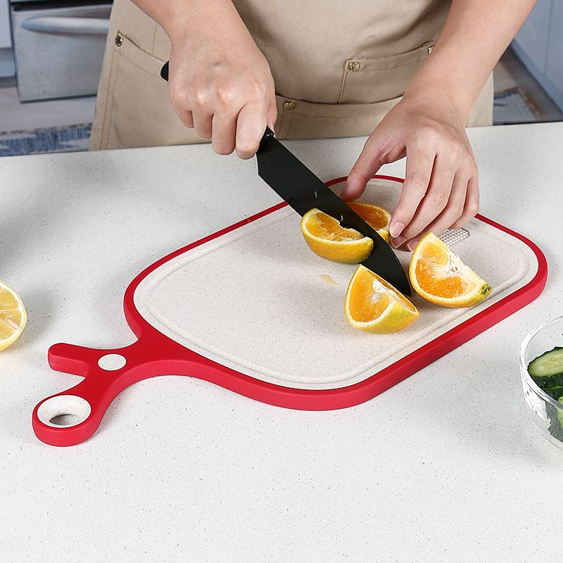 KM-7032 New arrival TPE Cutting Board With Non-slip Feet Wheat Straw Plastic Cutting Board