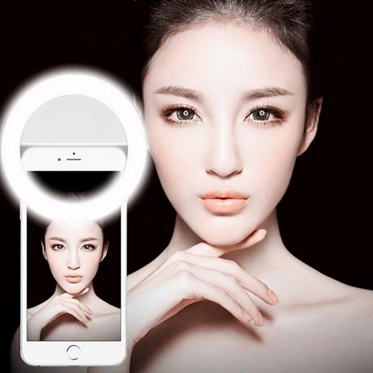 RK12 Portable LED Selfie Ring Light Mobile Phone Fill Light Beauty Flash Lens Glowing Light Clip Ring Light For Samsung Xiaomi Huawei