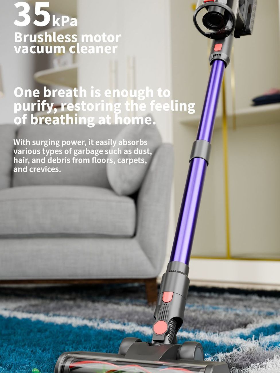 Amazon hot selling cordless home vacuum cleaner with high suction power of 38000pa, convenient handheld vacuum cleaner with high power