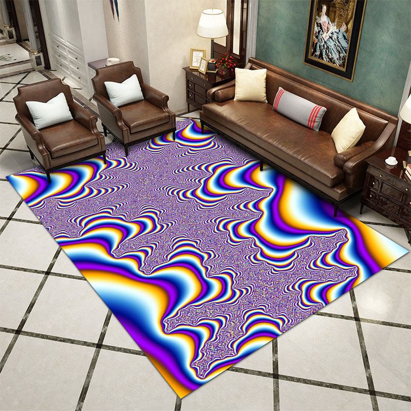Colorful 3D visual dizziness carpet, living room, bedroom, coffee table three-dimensional floor mat free shipping 3D Visual Carpet， Crystal velvet carpet