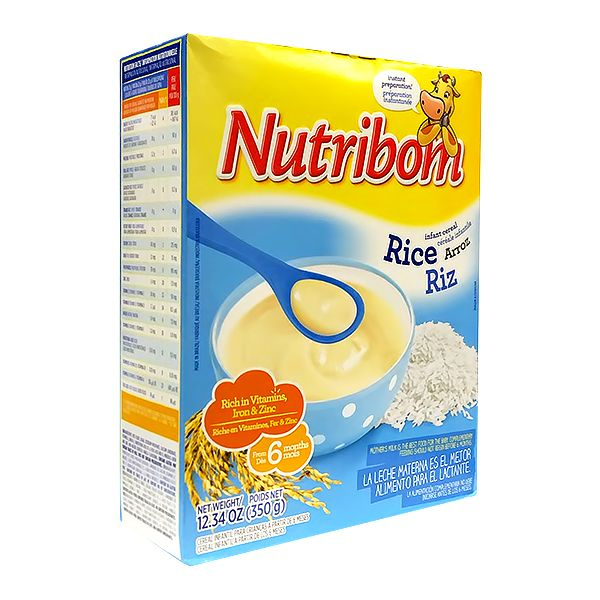 NUTRIBOM INFANT CEREAL PAPER BOX RICE 350G