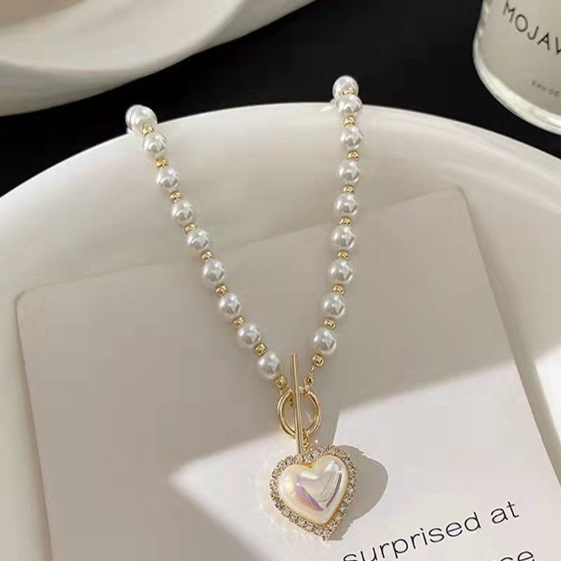 Various styles of fashion new pearl party necklace fashion high-end temperament clavicle chain net celebrity necklace clavicle chain niche dress accessories
