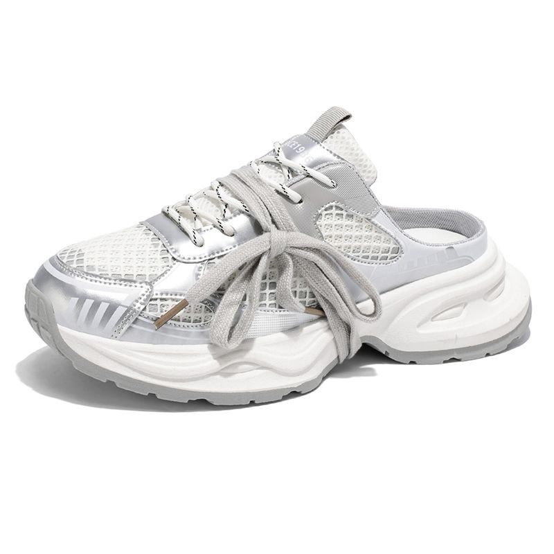 Youth Men Breathable Slip On Loafers Sneaker Teenagers Lace-Up Fashion Casual Footwears Male Platform Sports Shoes Daily LeisureWhite Grey