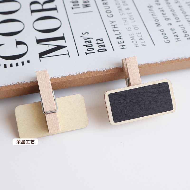 Mini chalkboard clip wooden display price tag sticky note clip mini photo clip small chalkboard