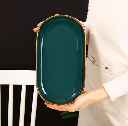 Plate Light Luxury Family Restaurant Usage Universal Round Dinner Dishes High-value Multi-color Ceramic European Under 18 Inches