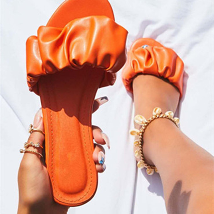 Women Casual Home Durable Sandals Fold Outdoor Wild Beach Non-Slip Women Flatms Slippers