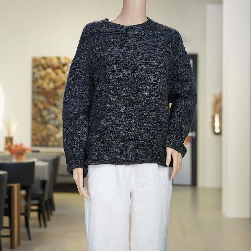 Wool knit Sweater Round Women's Sweater