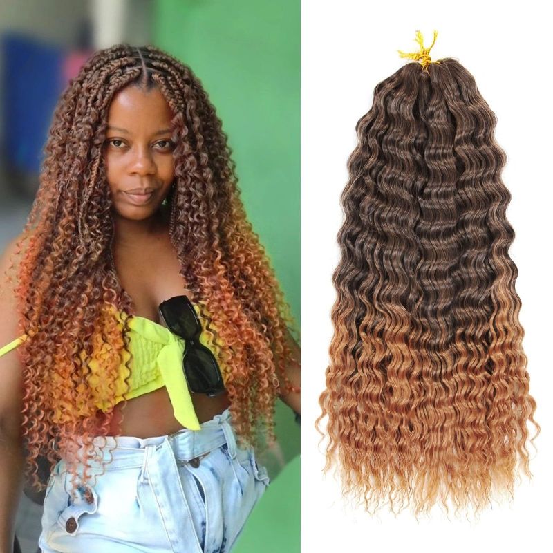 Deep Wave Twist Large curved long curly hair crochet winding, synthetic wigs CRRSHOP 24 "30 pieces 100g wigcolor # 03 24 inches