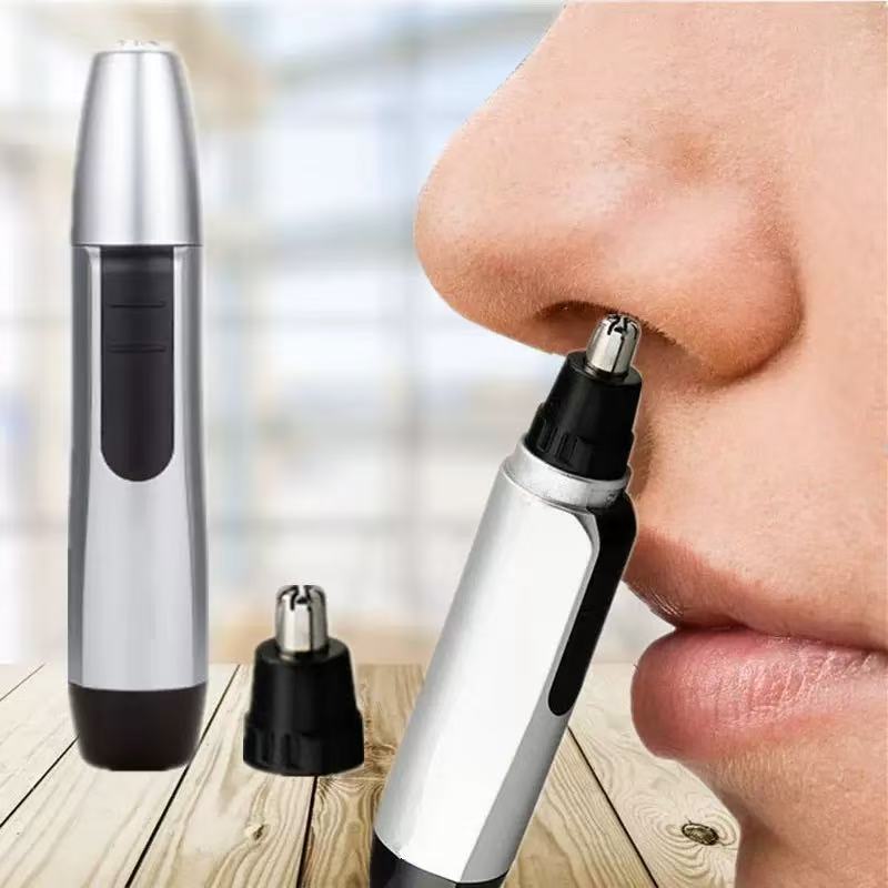 Electric Nose Hair Trimmer Implement Shaver Clipper Men Women Ear Neck Eyebrow Trimmer Shaver Man Clean Trimer Razor Remover KitSilver