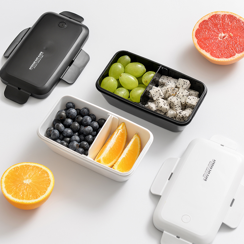 Microwave Heated Bento Box, Leak Proof Lunch Box, On-the-Go Meal Fruit Snack Packing Container