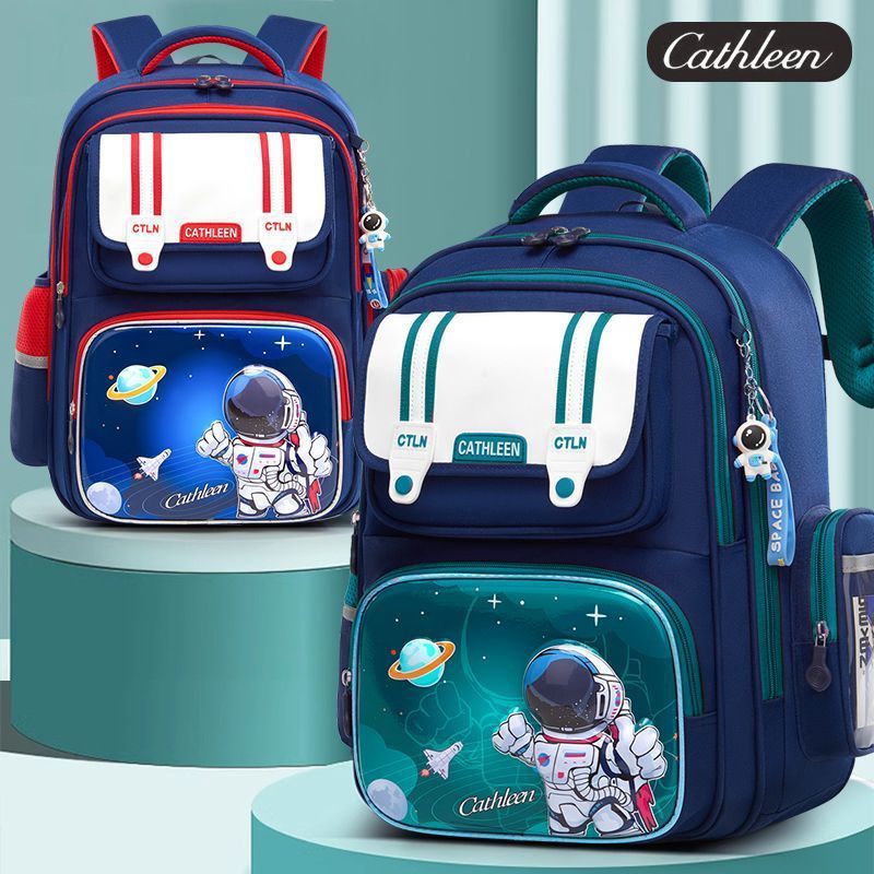  Astronaut Themed Kids Backpack, Ergonomic Spine Protection Decompression School Bag, Large Capacity Waterproof Backpack, Unisex Children Bookbag for Boys Girls Grade 1-6 Daily School Use
